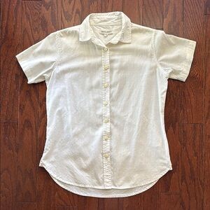 Tradlands 105 The Lily Short Sleeve Button Down White Shirt, XS